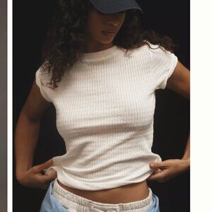 Anthropologie Pilcro Textured Rib Tee
